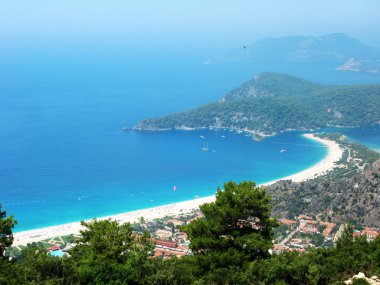 mavi lagün ve beach Ölüdeniz Türkiye Panoraması