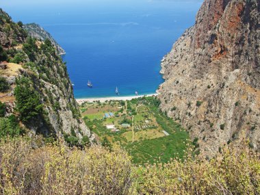 Butterfly valley deep gorge fethiye turkey clipart