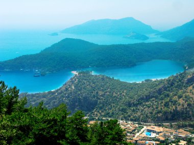 mavi lagün ve beach Ölüdeniz Türkiye Panoraması