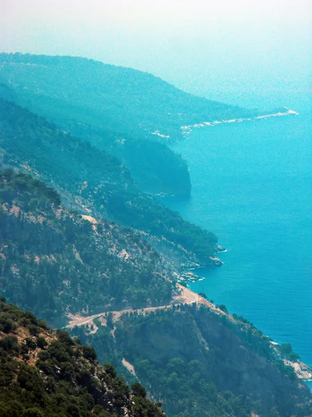 Landschap van de kustlijn van de Middellandse Zee Turkije — Stockfoto