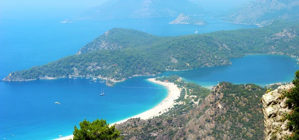 Panorama över Blå lagunen och stranden oludeniz Turkiet — Stockfoto