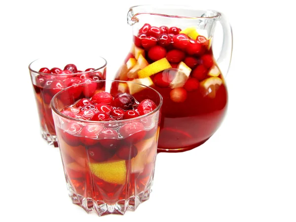 Bebida de cóctel ponche con fruta — Foto de Stock