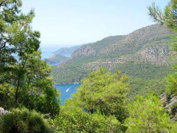 Panorama der blauen Lagune und Strand oludeniz Türkei — Stockfoto