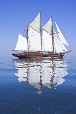 Schooner at sea clipart