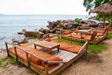 Relax zone on Serendipity beach in Sihanoukville, Cambodia clipart