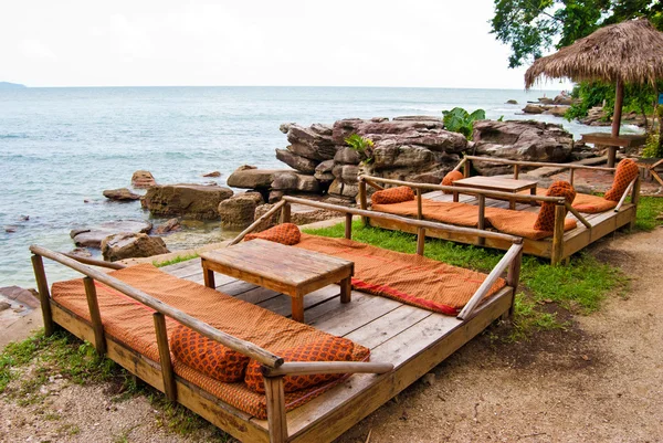 Relax zone op serendipity strand in sihanoukville, Cambodja — Stockfoto