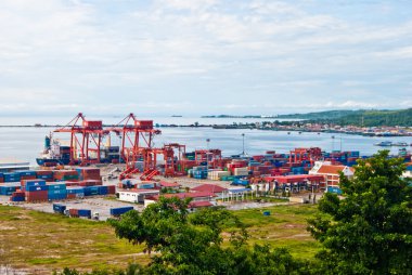 View from the top of the port, Sihanoukville, Cambodia clipart