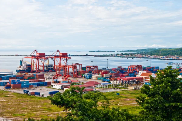Pohled z horní části přístavu, sihanoukville, Kambodža — Stock fotografie