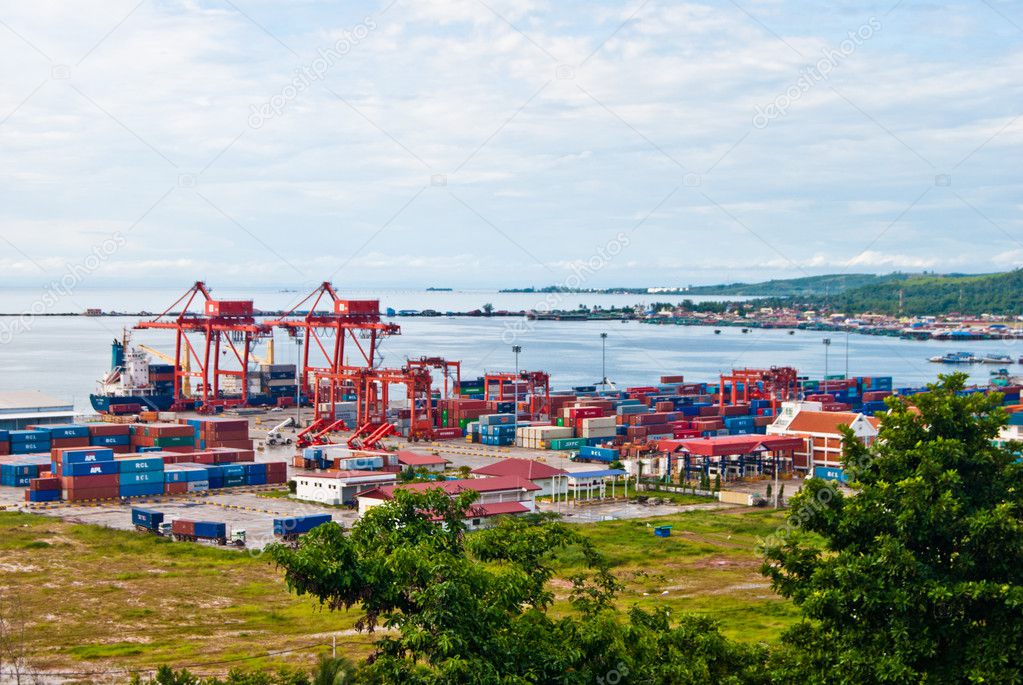 View from the top of the port, Sihanoukville, Cambodia