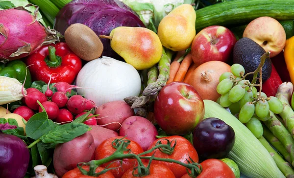 Egészséges gyümölcs- és zöldségfélék Stock Kép
