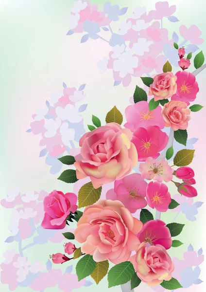 Bouquet printanier de fleurs — Image vectorielle