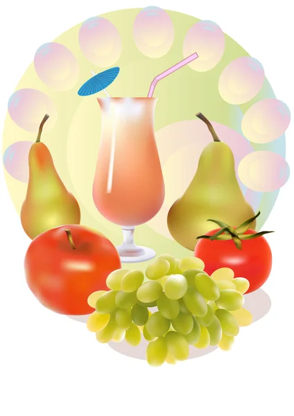 Boisson, fruits  . — Image vectorielle