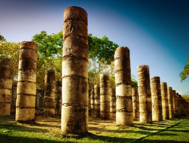 Chichen Itza, Columns in the Temple of a Thousand Warriors clipart