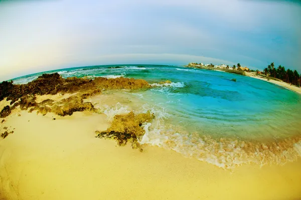 stock image Seascape fisheye view. Isla Mujeres, Mexico