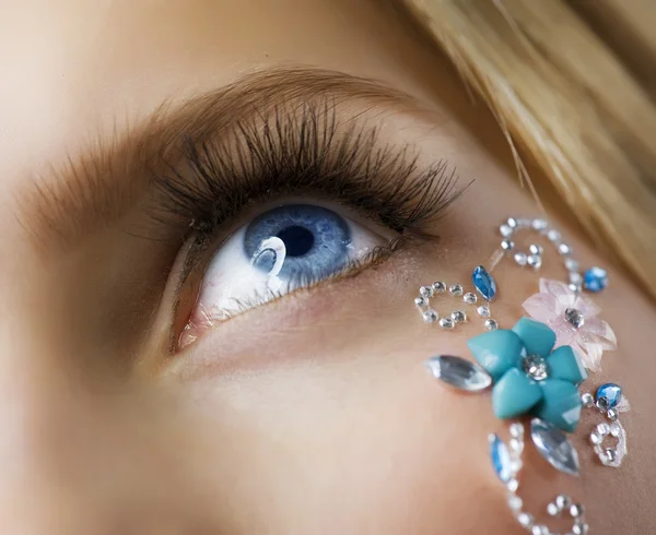 Make-up. Kreative Augen Make-up Nahaufnahme — Stockfoto
