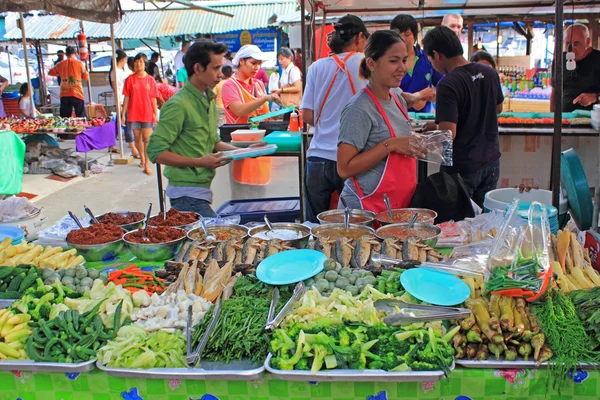 Mercado de comida tailandesa, Tailândia — Fotografia de Stock