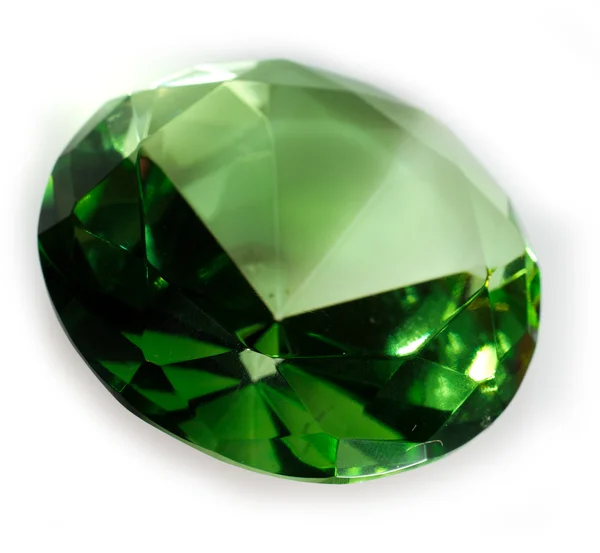 Esmeralda verde facetado pedra preciosa — Fotografia de Stock