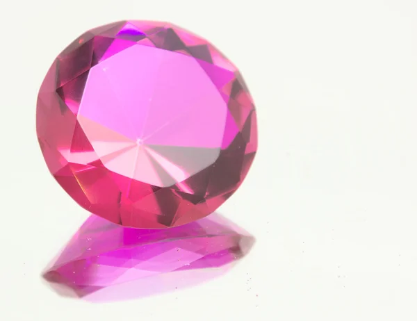 Pink Fushia Faceted Gemstone — Stock Photo, Image