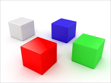 The color isolated cubes clipart