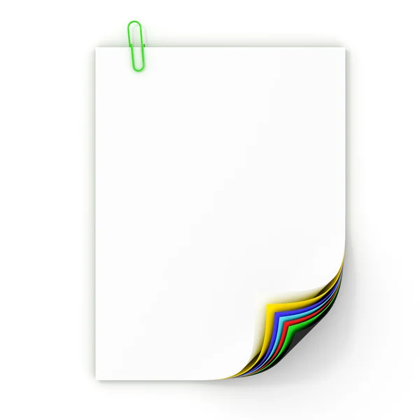 Az üres elszigetelt papírlapra színes — Stock Fotó