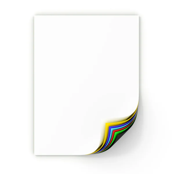 De lege geïsoleerde vellen papier van de kleur — Stockfoto