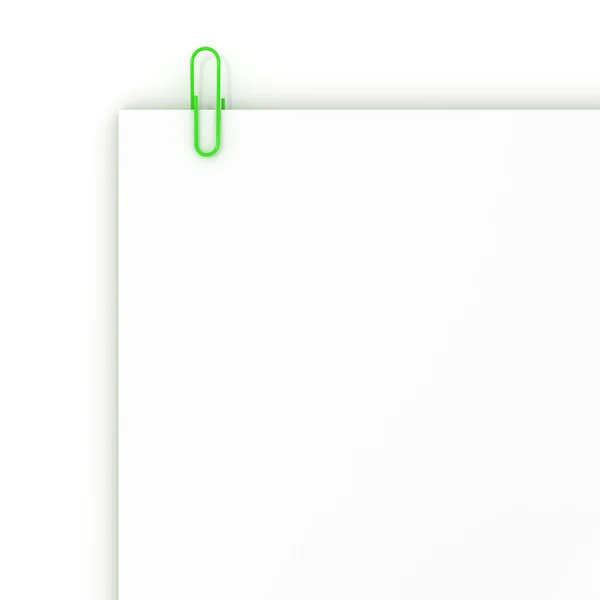 Vellen wit papier met een paperclip — Stockfoto