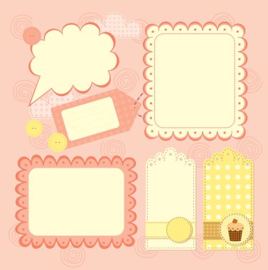 Boy's frame and tags collection for scrapbook clipart