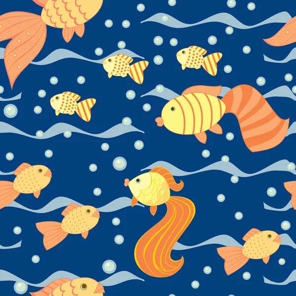 Modèle sans couture avec un poisson — Image vectorielle