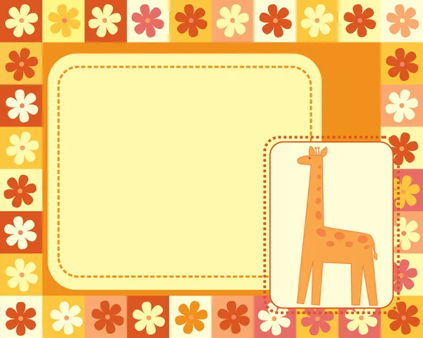 Horisontell ram med giraff — Stock vektor