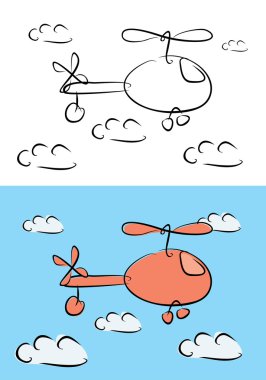 karikatür helikopter illüstrasyon