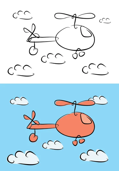 stock vector Cartoon helicopter illustration