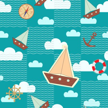 Sailor's dream seamless pattern clipart