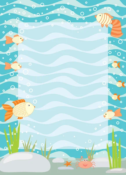 Frame with an underwater scenery — Stock Vector