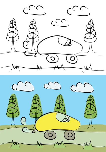 Ilustración de coches de dibujos animados — Vector de stock