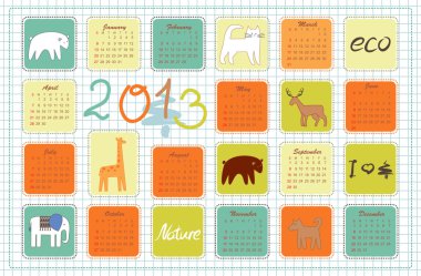 Eco calendar for the year 2013 clipart