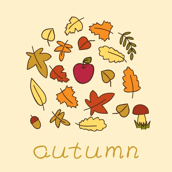 Fundo de outono com folhas coloridas — Vetor de Stock