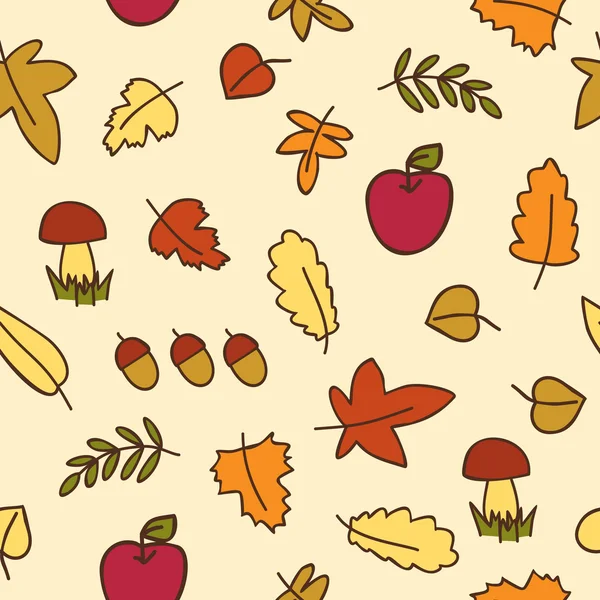 Бесшовный рисунок осенних листьев — стоковый вектор