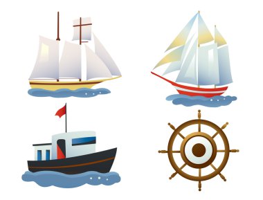 A set of ships clipart