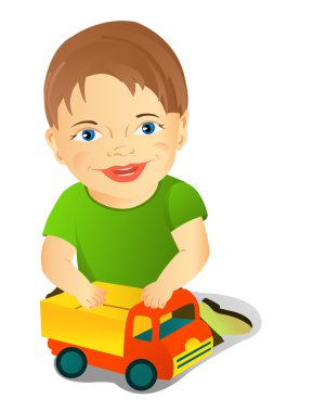 bir çocuk oyuncak araba