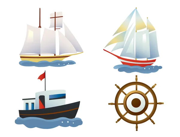 Un conjunto de barcos — Archivo Imágenes Vectoriales