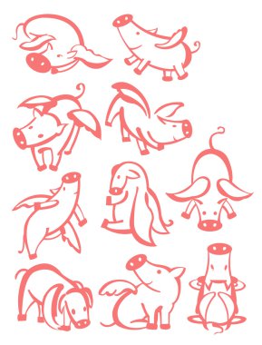 10 pigs clipart