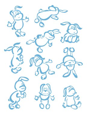 Funny bunnies clipart