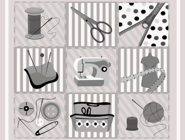 Sewing supplies clipart