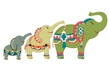 3 elephants clipart