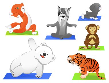 Animals yoga clipart