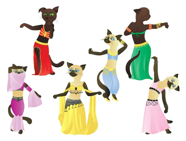 Cats.Oriental танцюристи — стоковий вектор