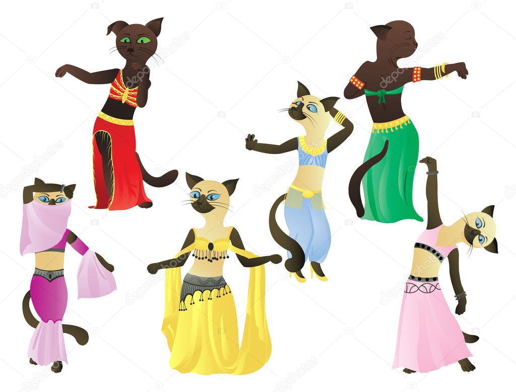 Cats.Oriental dancers