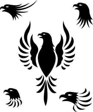 Eagle head tattoo clipart