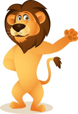 Funny lion cartoon clipart