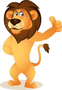 Funny lion cartoon clipart